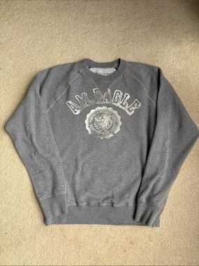 American Eagle Vintage Fit Gray Logo Crewneck Sweatshirt